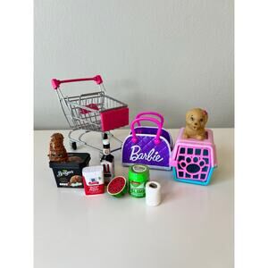 Mini Chrome Shopping Cart Silver Pink 4.5" Tall Storage Utility Toy Lot